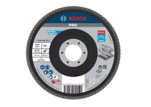Bosch Príslušenstvo - Lamelový brúsny kotúč na oceľ, P60, priemer 125 mm 2608607327