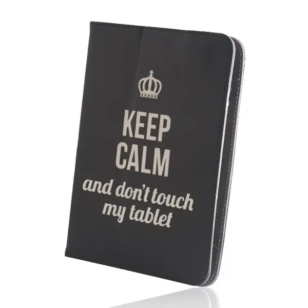 Knížkové pouzdro Fashion Keep Calm univerzální 7-8", černá