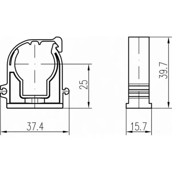 Příchytka D 22 s klipem a maticí bílá, 5000 ks, 50 ks
