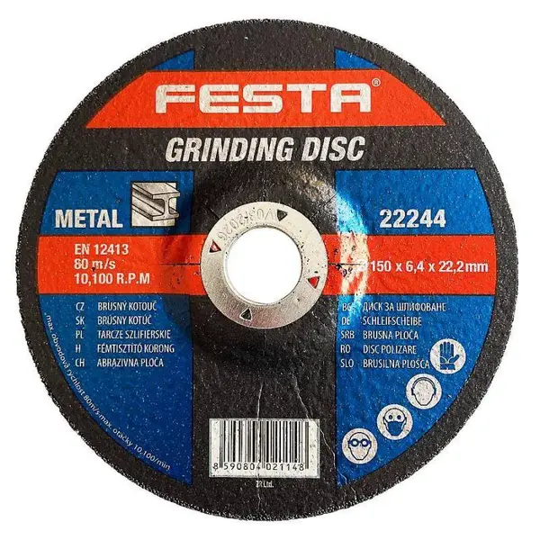 Kotouč na kov brusný Ø 150 x 6,4 x 22,2 mm, FESTA