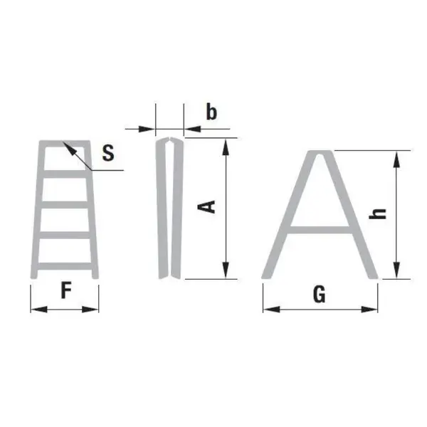Schůdky Al, 5 příček, oboustranné, ALVE 1925