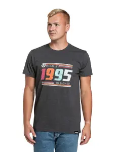 Meatfly pánské tričko 1995 Charcoal Heather | Šedá | Velikost S
