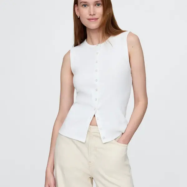 GAP Ribbed cardigan vest - Women's