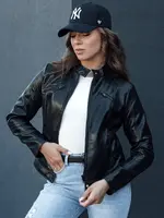 Dámska kožená bunda KLIROS čierna