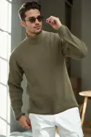 18701 Dewberry Turtleneck Mens Knitwear-Khaki