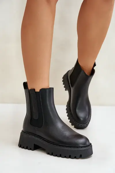 BIG STAR SHOES Kožené Zateplené Chelsea Čižmy Dámske Big Star