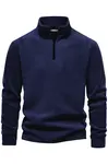 49143 Dewberry Half Zipper Stand Collar Mens Fleece-NAVY