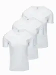 Ombre Set of men's cotton V-neck BASIC shirts - 3x white