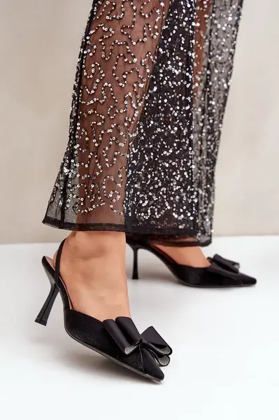 FG2 Textilné Opätky S Mašľou Čierne Selatea