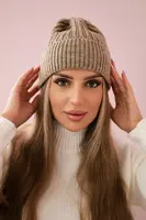 marka niezdefiniowana Čiapka tenká Malwina K250 tmavo béžová