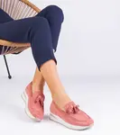 Gemre Ružové dámske mokasíny na platforme so zdobením Selerina