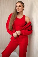 Set 3in1 sweatshirt + top + trousers red