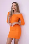 Fitted dress - ribbed orange