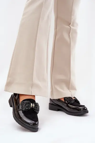 S. BARSKI Lakované Dámske Mokasíny S Mašľou S.Barski