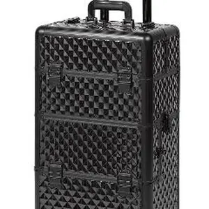 Kadeřnický a kosmetický kufr Sibel na kolečkách - černý (0150070) + dárek zdarma