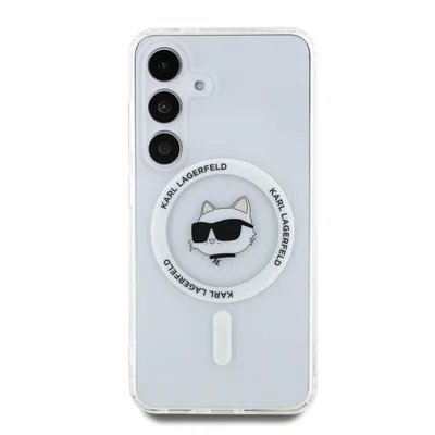 Zadní kryt Karl Lagerfeld IML Choupette Head MagSafe pro Samsung Galaxy S25+, transparentní