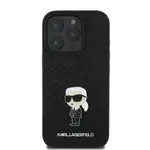 Zadní kryt Karl Lagerfeld Fixed Glitter Metal Ikonik pro Apple iPhone 16 Pro Max, černá