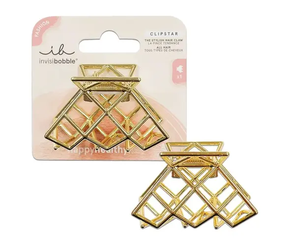 Skřipec do vlasů Invisibobble Clipstar Divine Metal - kovový, zlatý + dárek zdarma