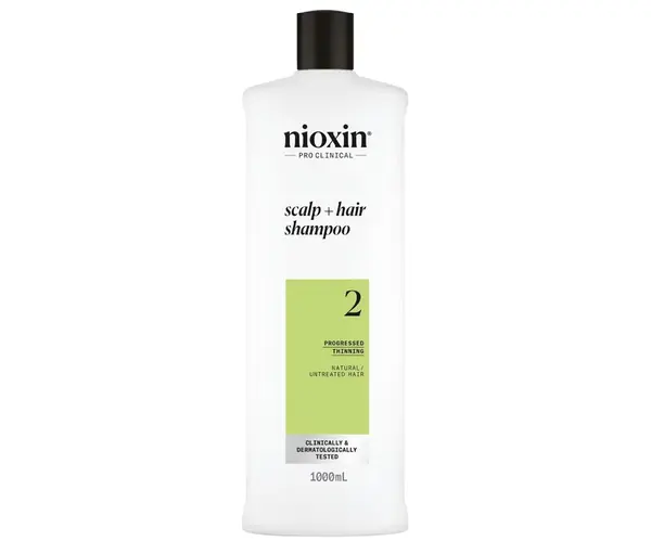 Čisticí šampon pro silně řídnoucí přírodní vlasy Nioxin System 2 Scalp + Hair Shampoo - 1000 ml (99350179979) + dárek zdarma