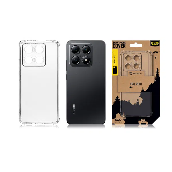 Zadní kryt Tactical TPU Plyo pro Xiaomi 14T, transparentní
