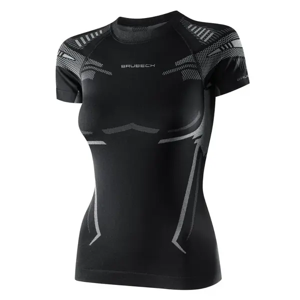 Dámské funkční triko Brubeck Dry s krátkým rukávem Black/Graphite XL