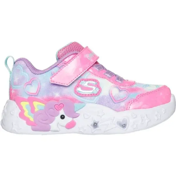 Skechers UNICORN CHARMER Dívčí svítící obuv, růžová, velikost