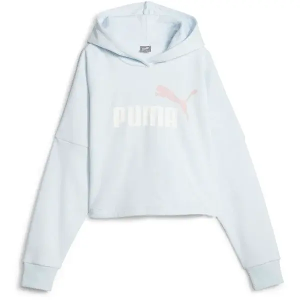 Puma ESSENTIALSENTIALS LOGO HOODIE Dívčí mikina, světle modrá, velikost