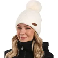 KILPI RENA Dámská čepice s bambulí, bílá, velikost