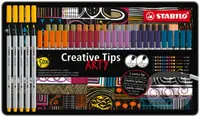 Kreatívny set - STABILO Creative Tips - ARTY - 50 ks sada v plechu