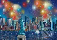 Statue of Liberty with fireworks - puzzle z kategorie Města a stavby