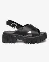 Resti Black women's sandals on a massive Otida sole - Footwear