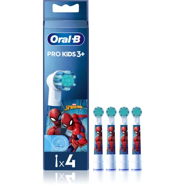 Oral B PRO Kids 3+ náhradné hlavice na zubnú kefku Spiderman 4 ks