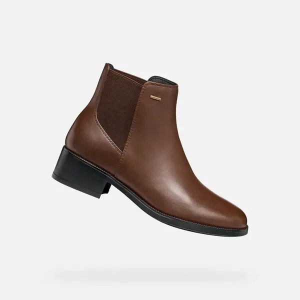 Brown women's ankle boots Geox Camexia NP ABX - Women's