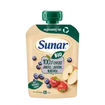 SUNAR BIO ovocná kapsička jablko, jahoda, čučoriedka 4m+ 100 g