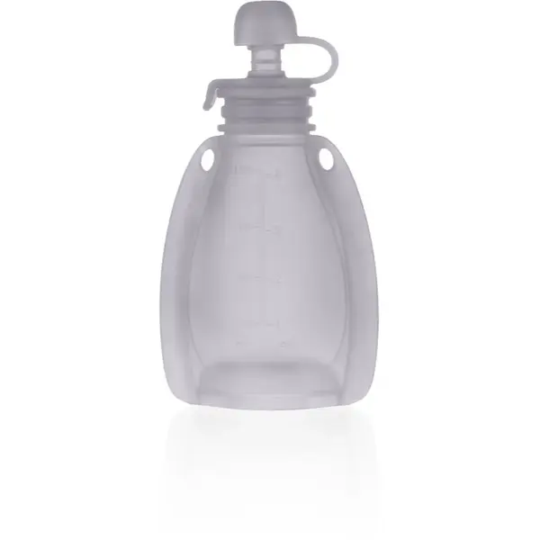 Zopa Silicone Refillable Baby Food Pouch kapsička na jedlo 0 m+ Transparent Grey 120 ml