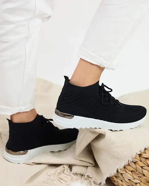 Resti Bamggy Women's Black Fabric Sports Shoes - Footwear