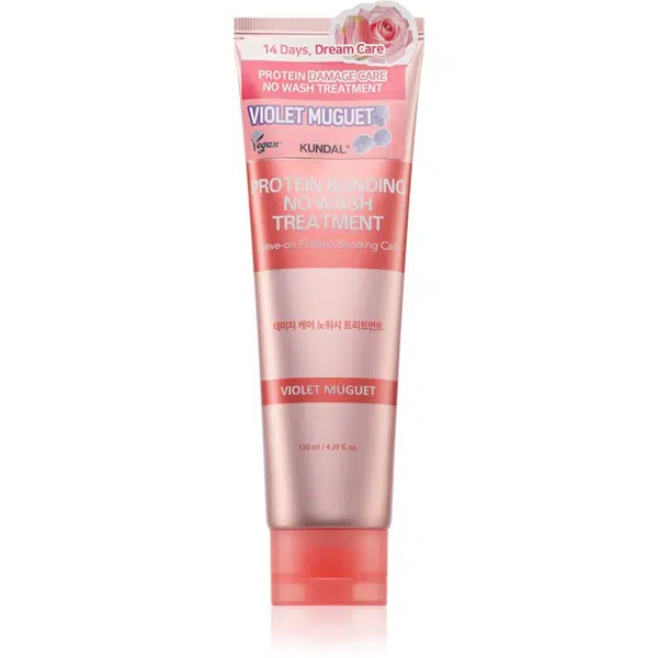 KUNDAL Protein Bonding Care No Wash Treatment bezoplachová starostlivosť pre poškodené vlasy s vôňou Violet Muguet 130 ml