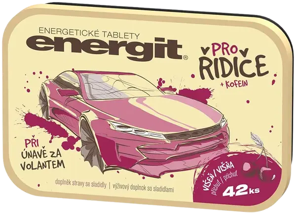 ENERGIT Pre vodičov s príchuťou višňa 42 tabliet