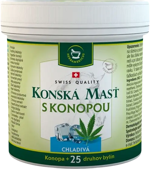 HERBAMEDICUS Konská chladivá masť s konopou 250 ml