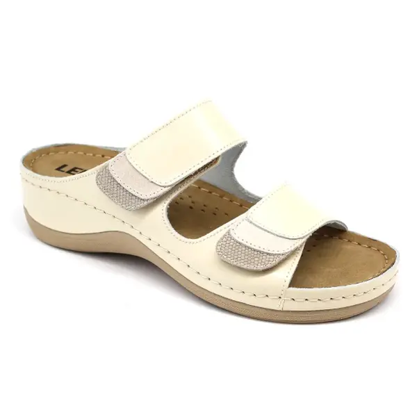 Leon 904 Dámska zdravotná celokožená obuv s prackou 40 - 25,5cm, béžová, 4,5 cm