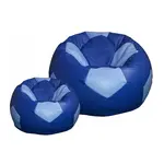 Sedací vak lopta 100x100 cm + podnožník tmavomodrá modrá