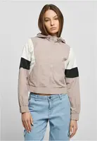 Women's short 3-color creased jacket dukrose/white sand/black