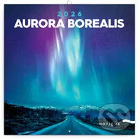 NOTIQUE Nástenný poznámkový kalendár Aurora Borealis (Polárna žiara) 2026