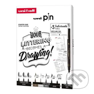 UNI PIN dárkový box - edice Lettering (9ks)