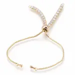 Adjustable Brass Micro Pave Cubic Zirconia Chain Bracelet Making