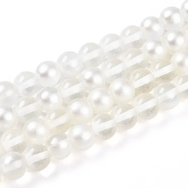 Baking Painted Transparent Glass Beads Strands