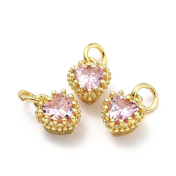 Brass Micro Pave Mixed Color Cubic Zirconia Pendants