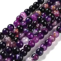Natural Striped Agate/Banded Agate Beads Strands