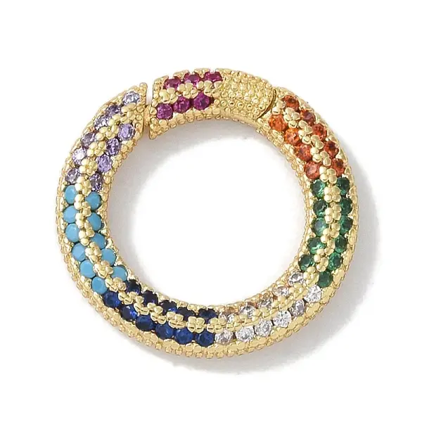 Rack Plating Brass Micro Pave Cubic Zirconia Twister Clasps