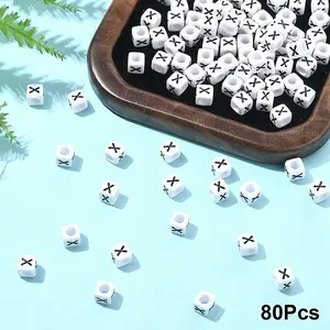 Acrylic Horizontal Hole Letter Beads